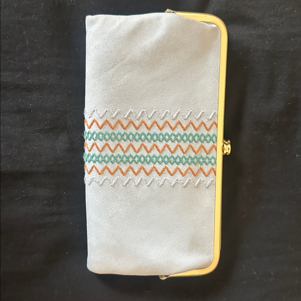 Embroidered Clutch with Gold Frame